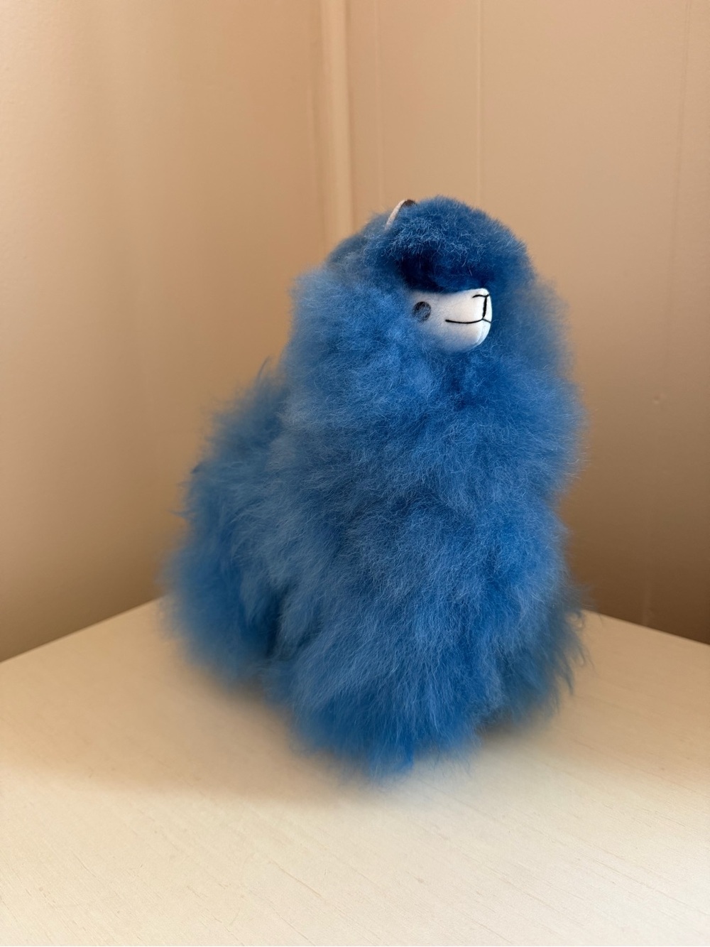 Blue Plush Alpaca Stuffed Animal - Soft Fluffy Pet Toy